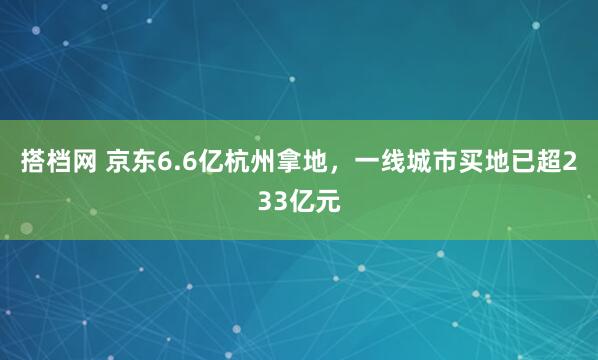 搭档网 京东6.6亿杭州拿地，一线城市买地已超233亿元